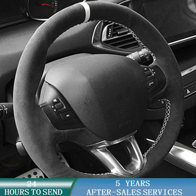 Car Steering Wheel Cover Anti Slip Breathable - Özelleştirilmiş araba direksiyon kılıfı kaymaz süet