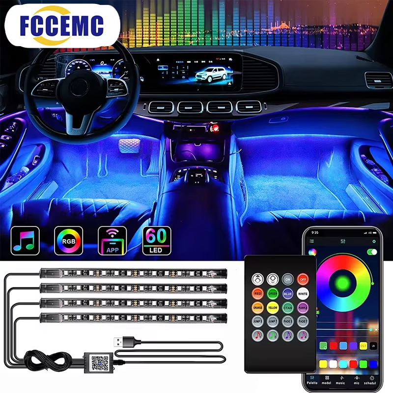 Led Ambient Interior Car Lights App Control - RGB Arka Işık Uzaktan Uygulama müzik