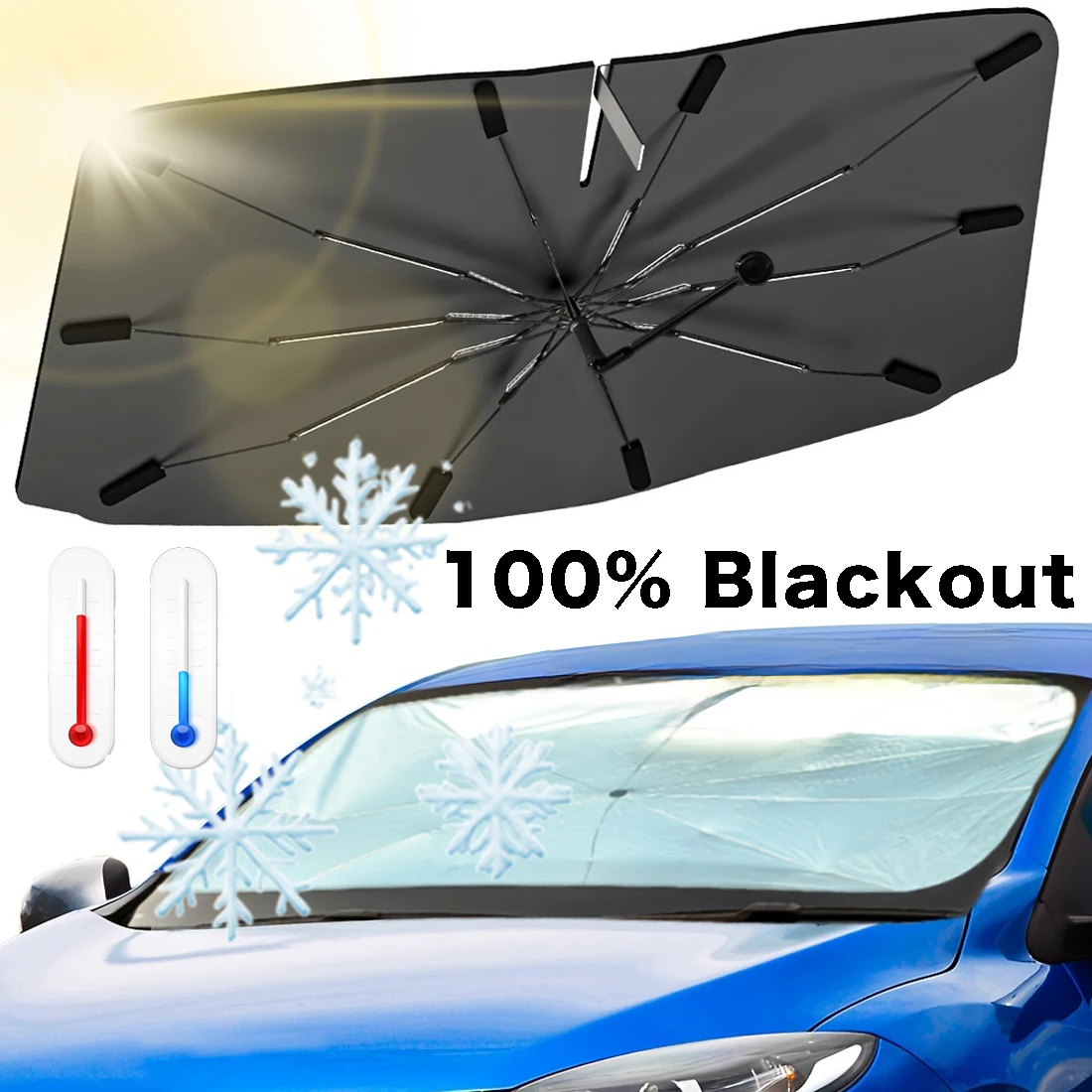 Car Sunshade Windshield Umbrella Foldable - Çok Amaçlı Kullanışlı Katlanabilir Araba Ön