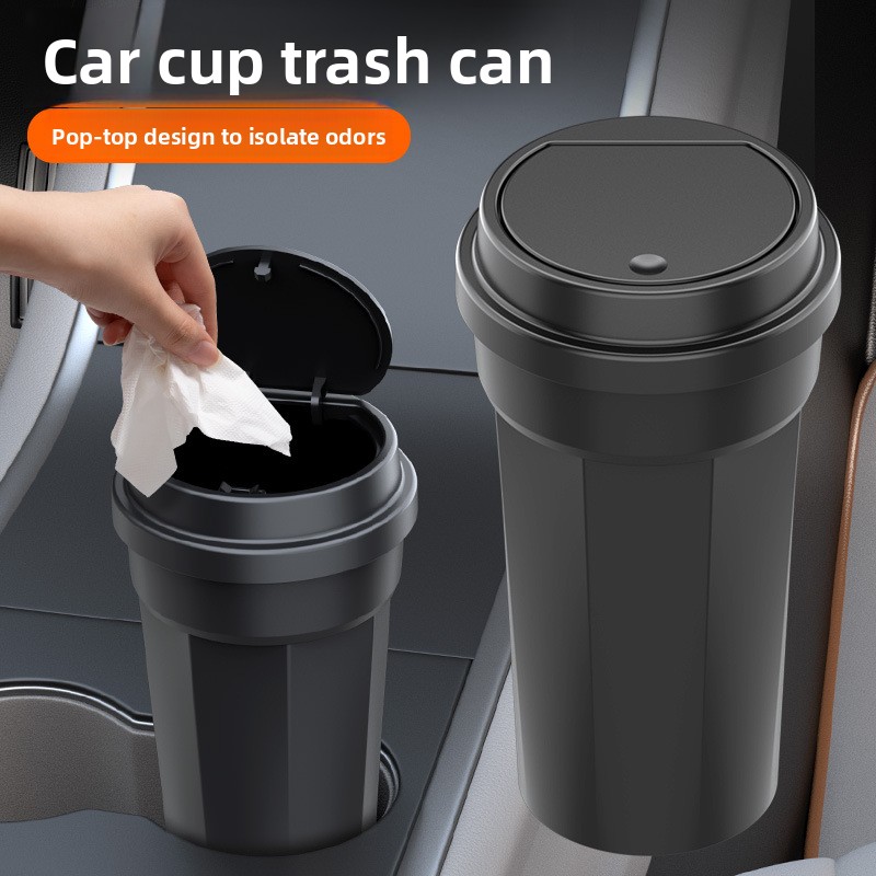 Waterproof Car Trash Can With Lid - Araba çöp kutusu su geçirmez bardak