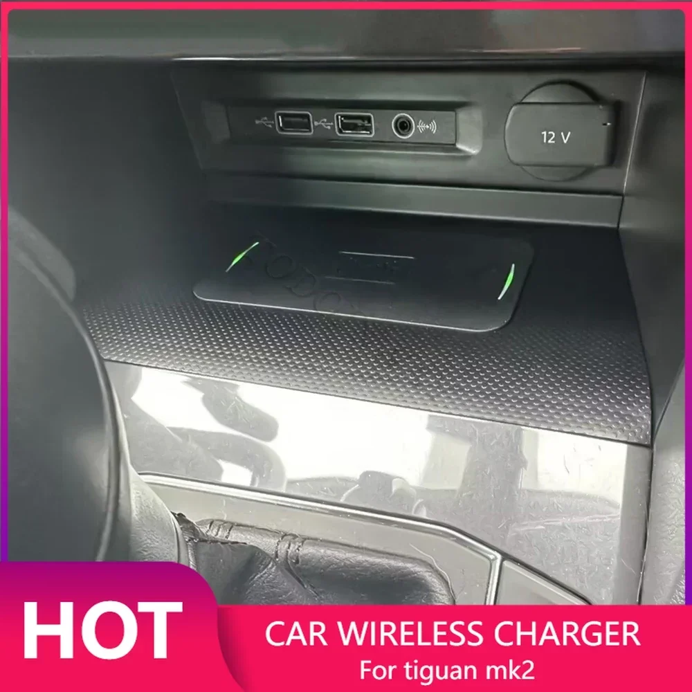 Wireless Car Charger Mount Fast Charging - Volkswagen Tiguan MK2 Allspace Tharu 2017-2021