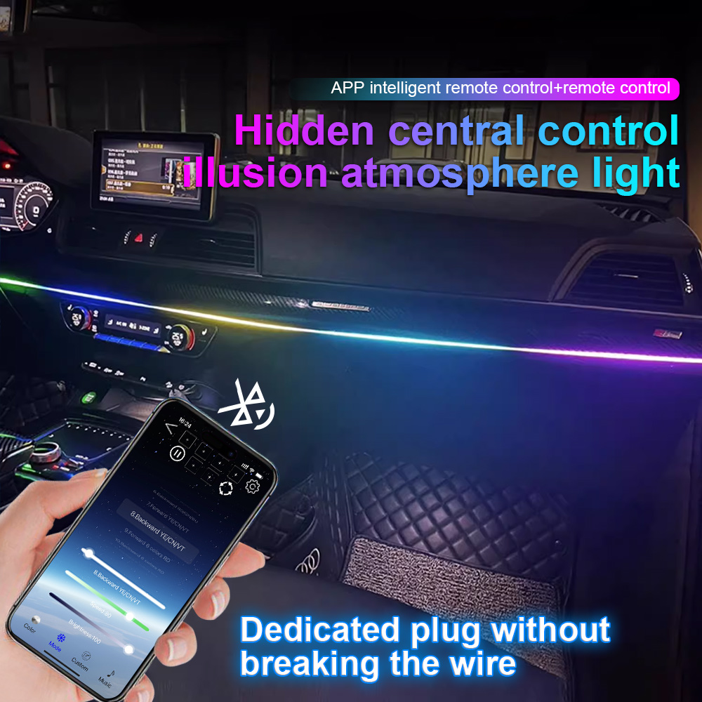 Led Ambient Interior Car Lights App Control - 64 renkler USB araba LED ortam