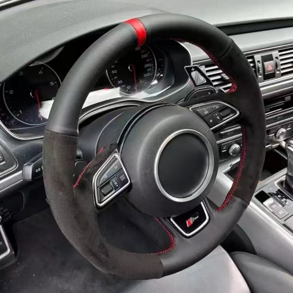Car Steering Wheel Cover Anti Slip Breathable - Audi A5 için örgü araba direksiyon
