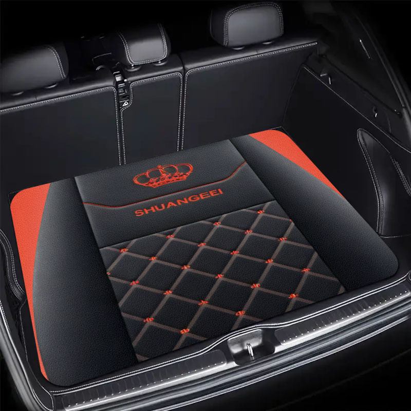 Car Floor Mats Universal Waterproof Leather - Evrensel Araba Paspas Lüks Siyah Kırmızı