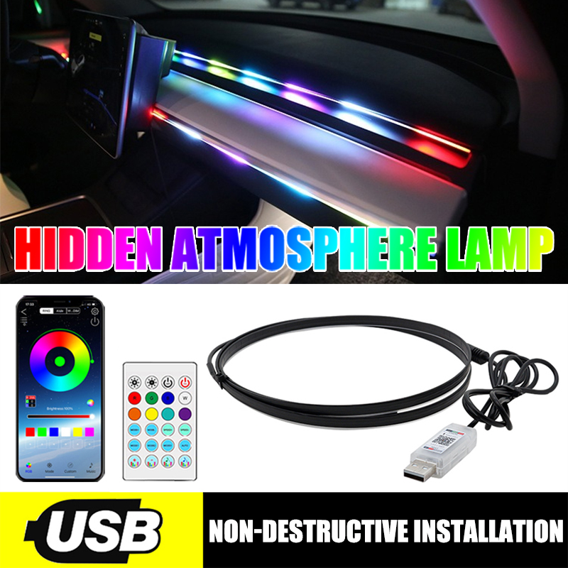 Led Ambient Interior Car Lights App Control - Araba LED ortam ışığı 64 renk