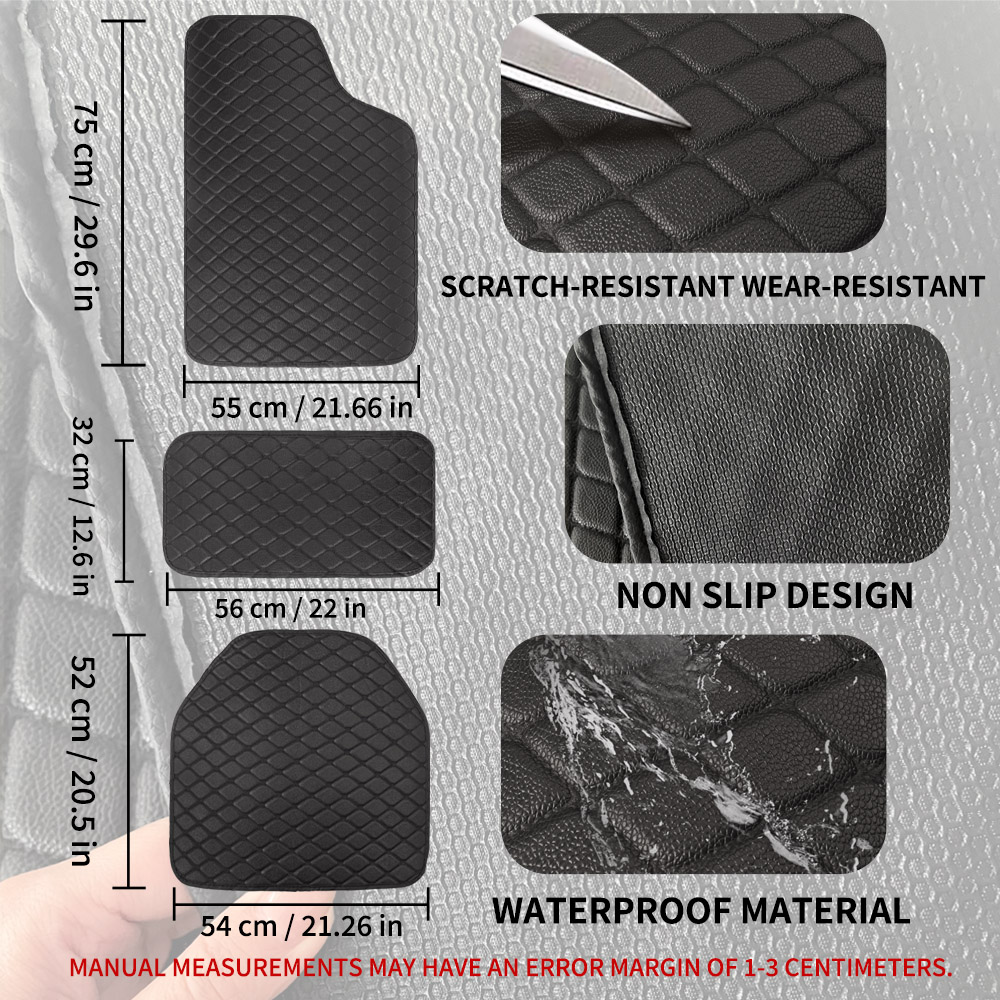 Evrensel 5 Adet Deri Araba Pas - Car Floor Mats Universal Waterproof Leather incelemesi ve fiyatı
