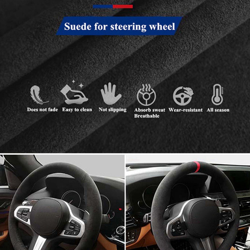 Kaymaz Siyah Süet Örgü Araba d - Car Steering Wheel Cover Anti Slip Breathable incelemesi ve fiyatı