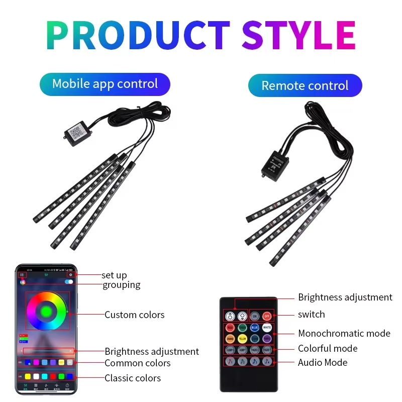 RGB Arka Işık Uzaktan Uygulama - Led Ambient Interior Car Lights App Control incelemesi ve fiyatı