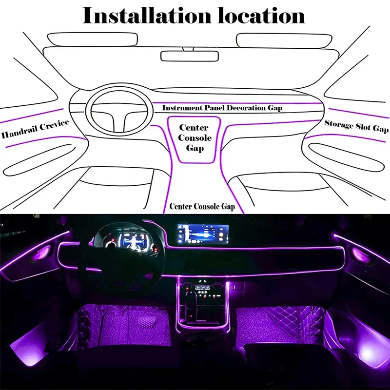 Uygulama Kontrollü Esnek EL Te - Led Ambient Interior Car Lights App Control incelemesi ve fiyatı