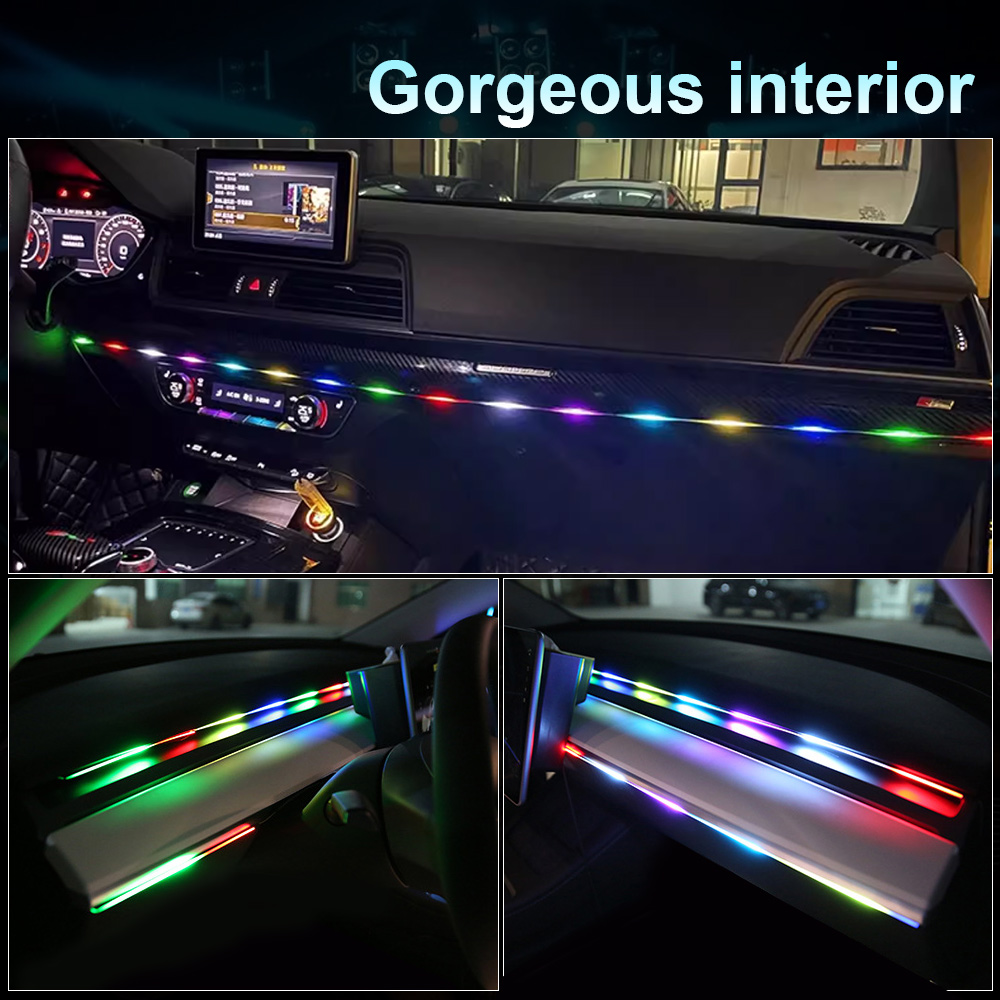 64 renkler USB araba LED ortam - Led Ambient Interior Car Lights App Control incelemesi ve fiyatı
